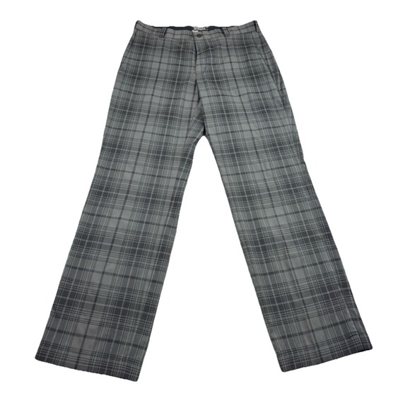 Nike Golf Pants Mens 32x30 Gray Plaid Straight Dri Fit Tour Tech Tartan - Picture 1 of 16